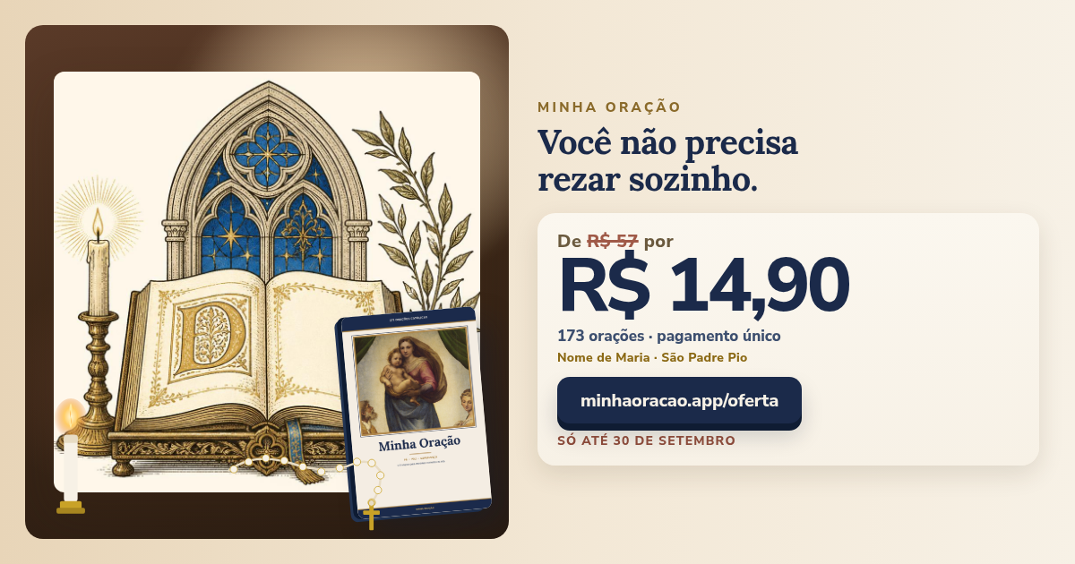 Campanha Setembro de oração: livro Minha Oração com 173 orações, de R$ 57 por R$ 14,90, só até 30 de setembro